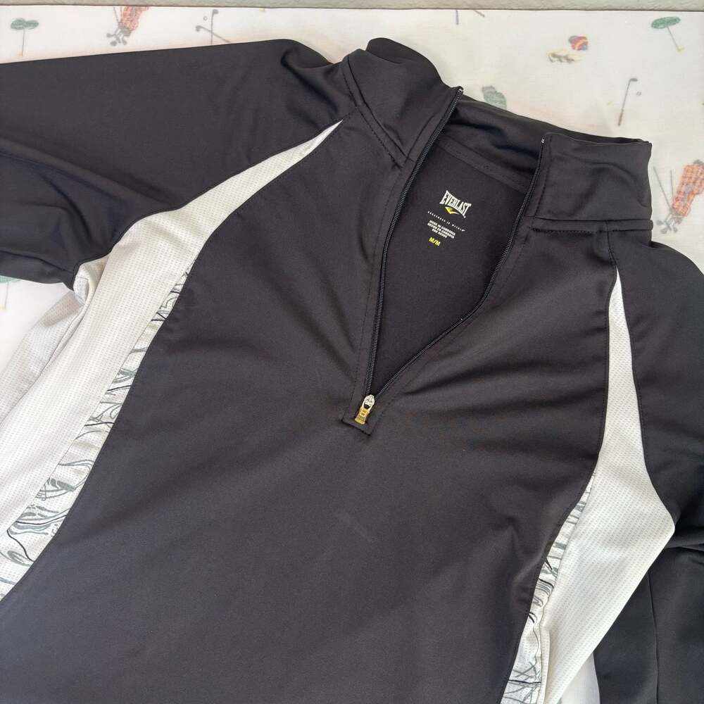 Everlast Womens Athletic Quarter Zip Pullover Long Sleeve Performance Top Medium